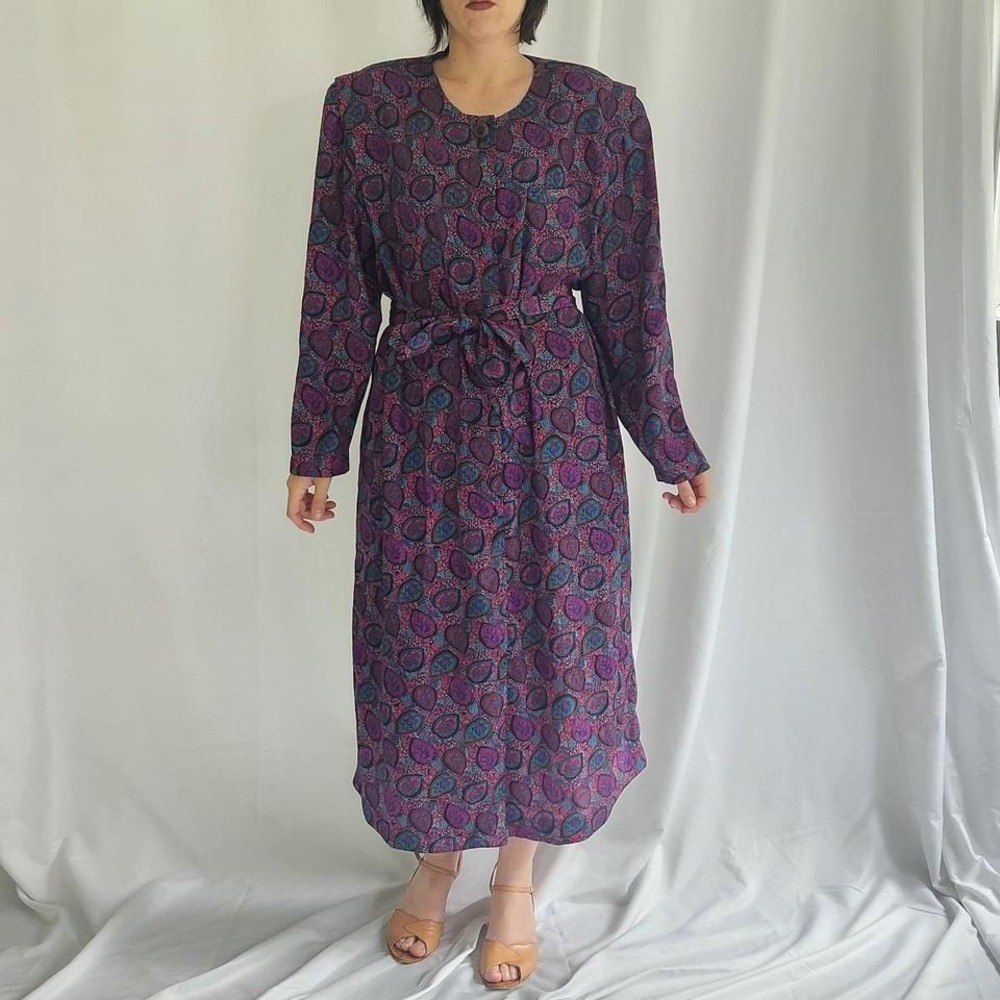 70s‎ Purple Paisley Day Dress